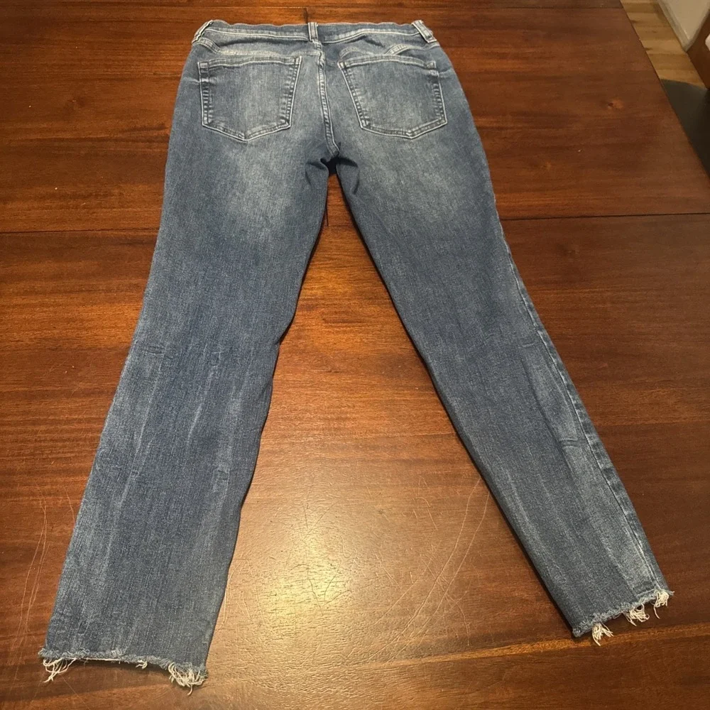 Urban Outfitters High Rise Raw Hem‎ Jeans Size 26 Button Fly Blue Stretch Denim